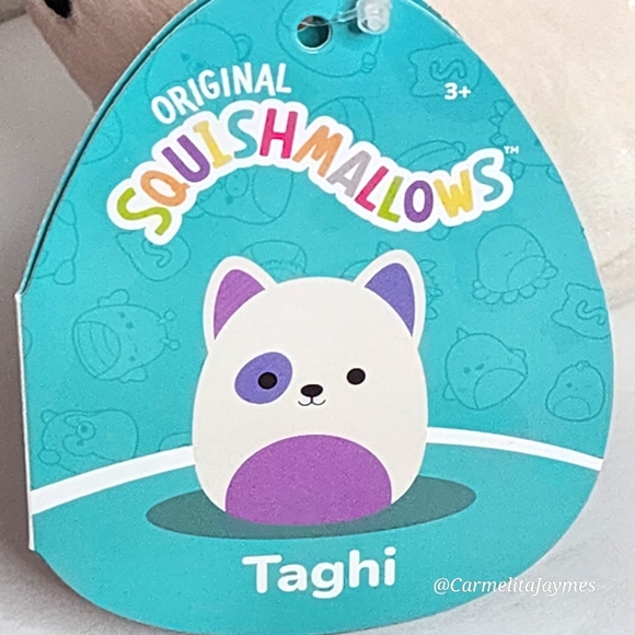 TAGHI 🐶 5" White, Blue & Purple Bull Terrier Dog Squishmallow NWT - Picture 2 of 8